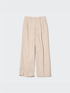 UNIQLO Linen Blend Pleated Pants, Natural color, sz XXL